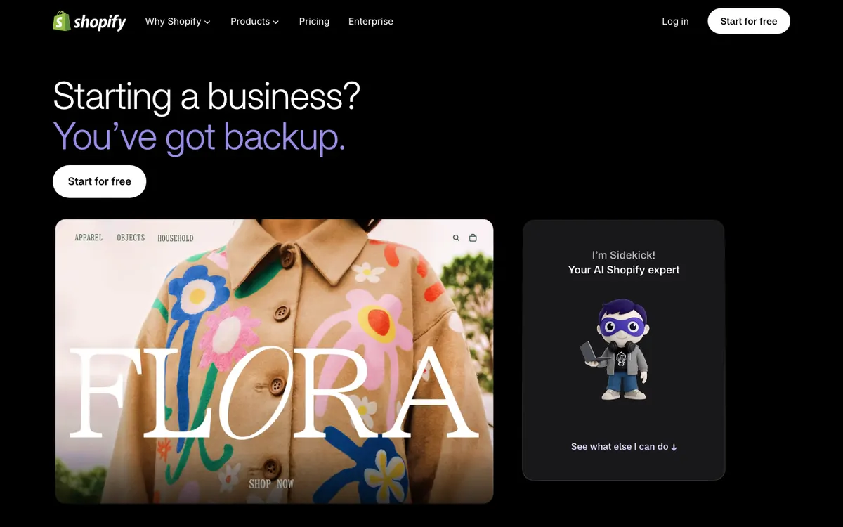 Shopify Sidekick homepage